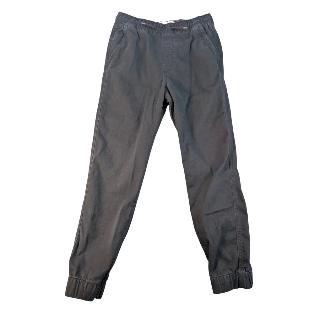 abercrombie kids cotton black jogger pants boys size 13/14 active casual stretch